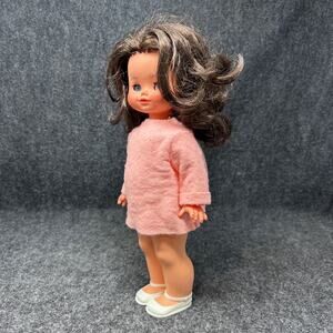 Furga Vintage 12" Doll Brunette Rooted Hair Plastic Body Eyes Open Close